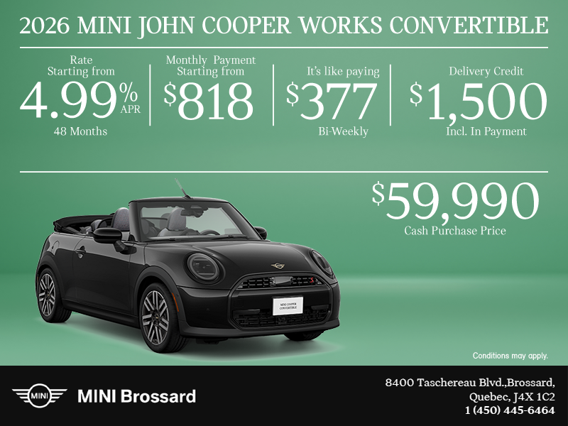 The 2026 MINI John Cooper Works Convertible