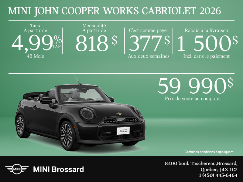 La MINI John Cooper Works Cabriolet 2026