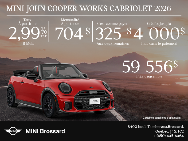 La MINI John Cooper Works Cabriolet 2026