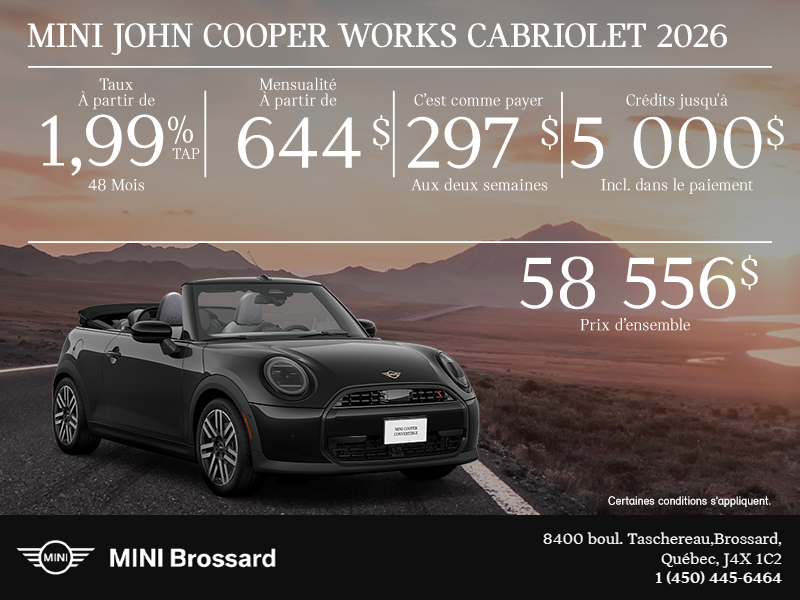 La MINI John Cooper Works Cabriolet 2026