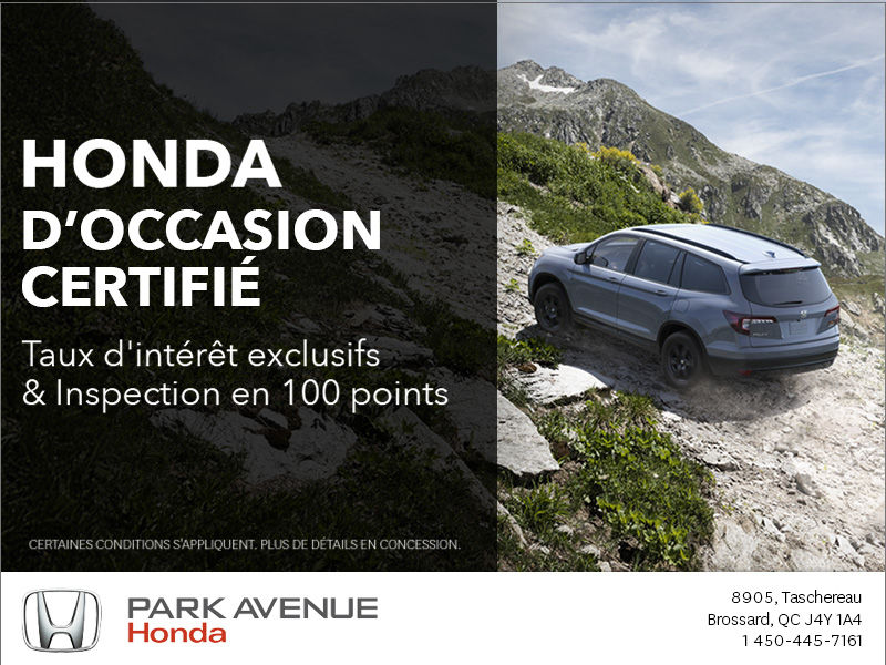 Honda d'occasion certifiées