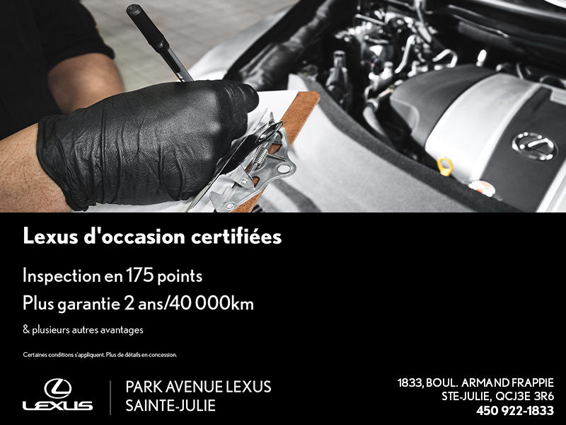 Lexus d'occasion certifiées