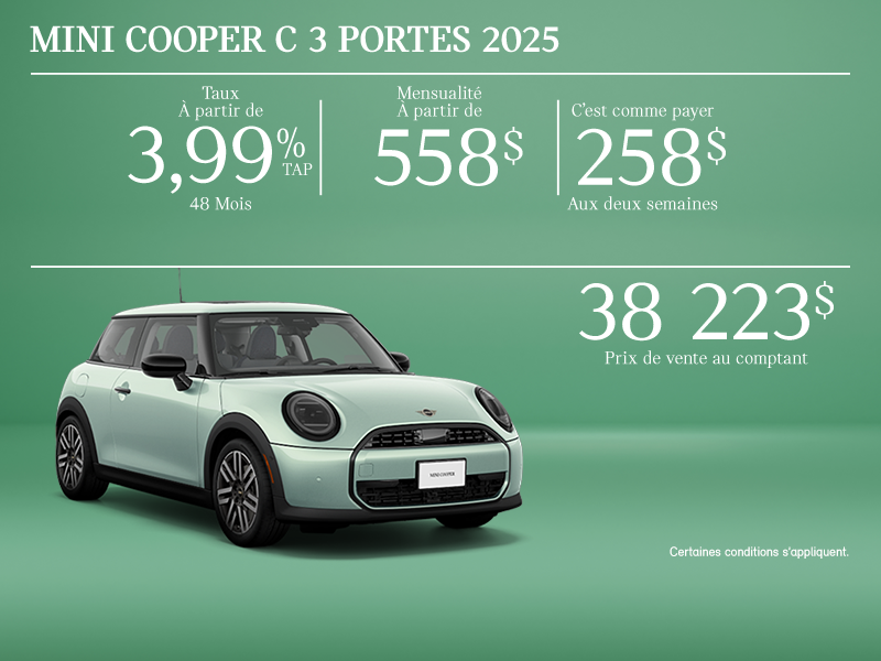 La MINI Cooper C 3 portes 2025