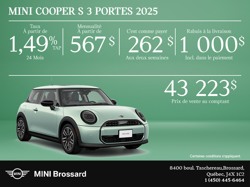 La MINI Cooper S 3 portes 2025