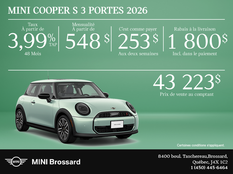 La MINI Cooper S 3 portes 2026