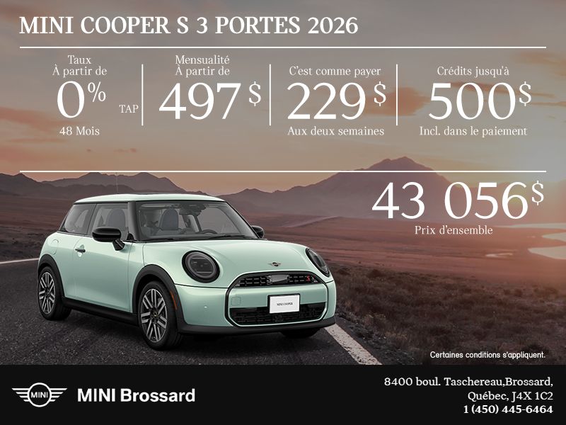 La MINI Cooper S 3 portes 2026