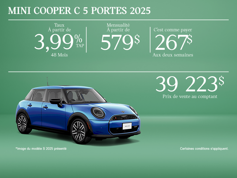 La MINI Cooper C 5 portes 2025