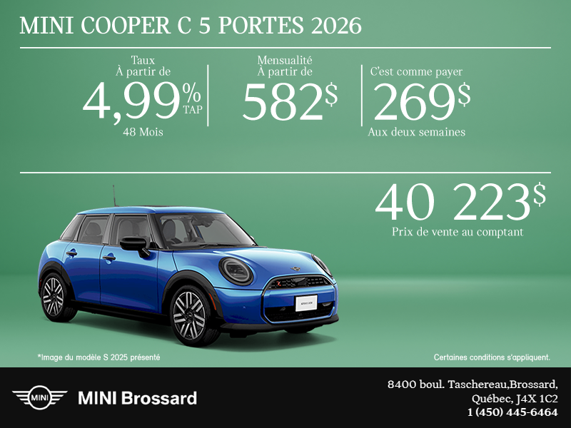 La MINI Cooper C 5 portes 2026