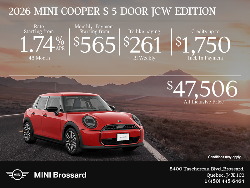 The 2026 MINI Cooper S 5-Door JCW Edition