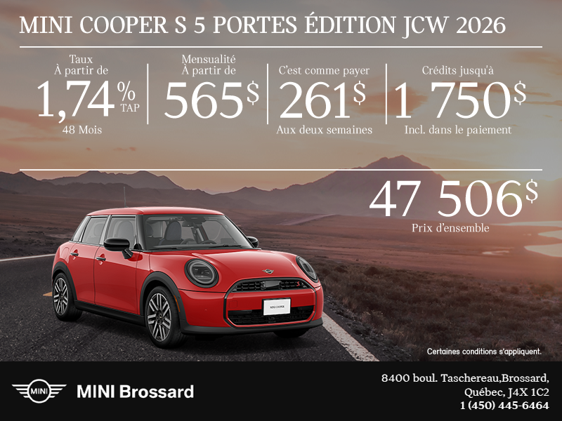 La MINI Cooper S 5-portes Édition JCW 2026