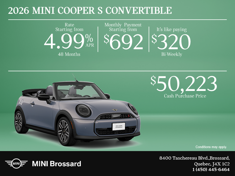 The 2026 MINI Cooper S Convertible
