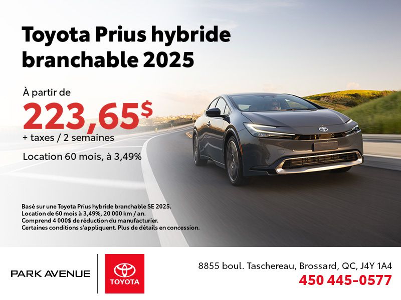 Toyota Prius hybride branchable 2025