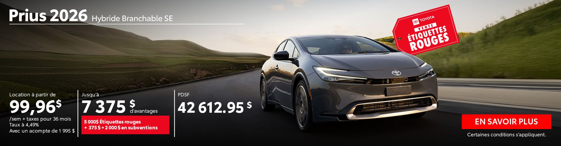 Toyota Prius hybride branchable 2026