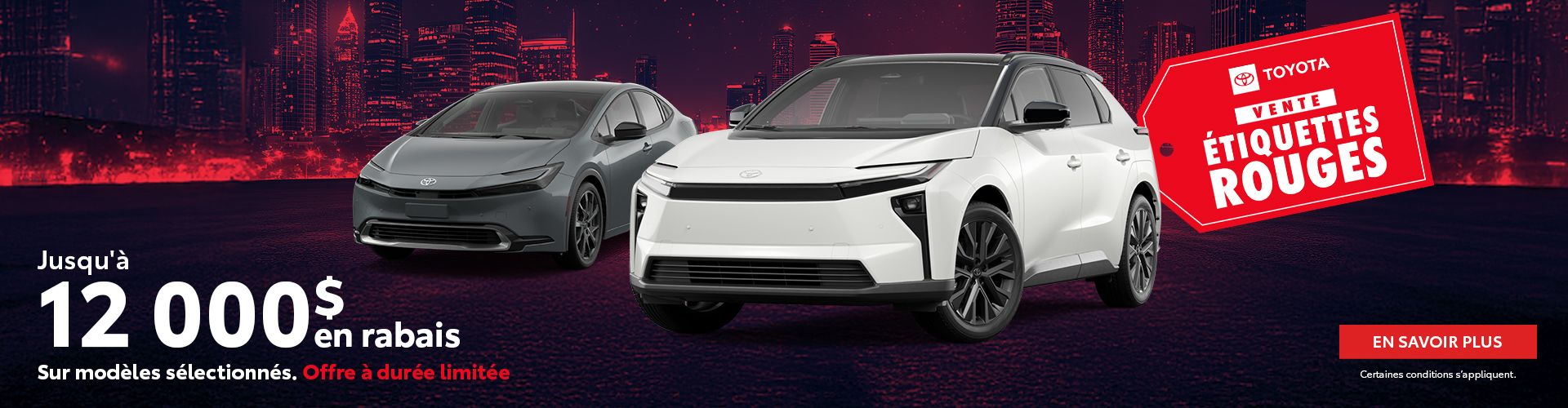 Étiquettes rouges Toyota