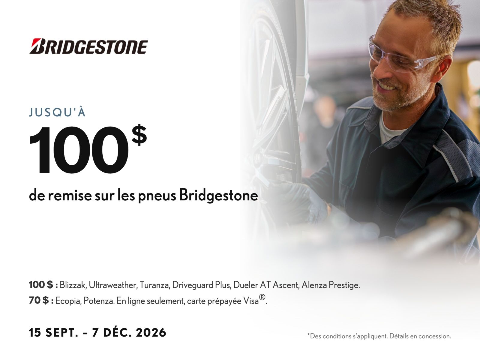 Offre pneus Bridgestone