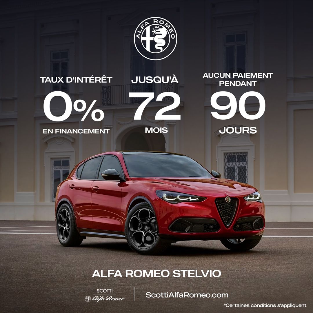 Promotion Stelvio - 90 jours sans paiement