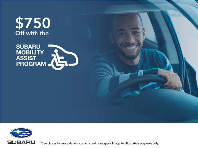 $750 OFF WITH THE SUBARU MOBILITY ASSISTANCE PROGRAM