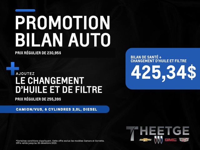 Promotions au service pour camions, VUS, 6 cylindres, 3,0L, diesel