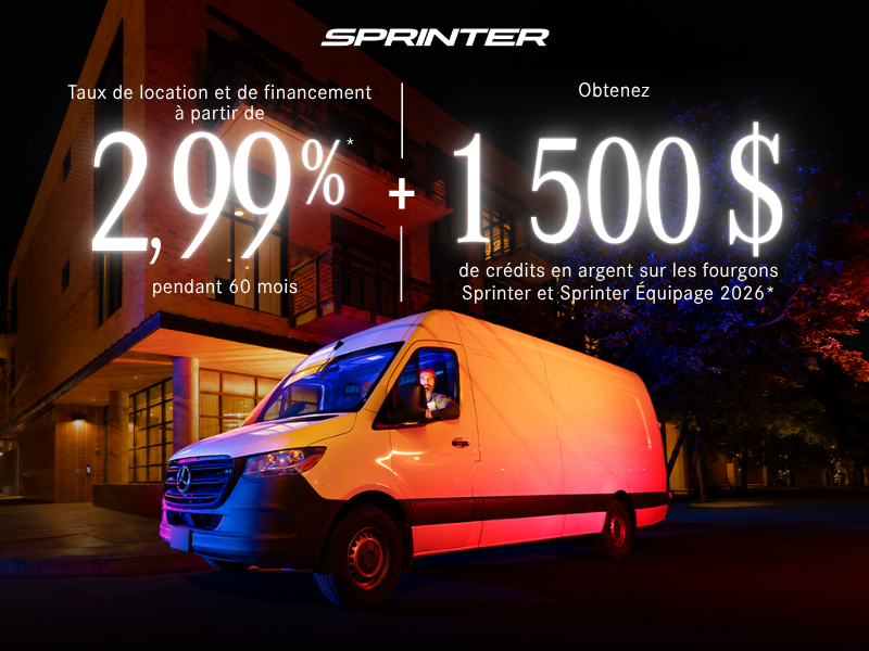 Fourgon Sprinter et Sprinter équipage 2500 2026