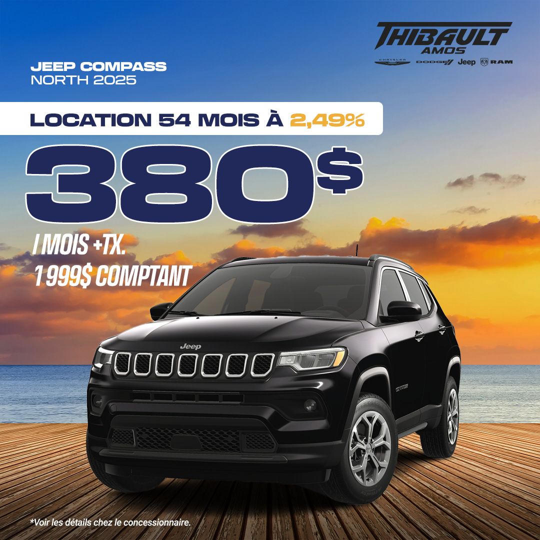 Promo du mois d'aout sur les Jeep compass 2025