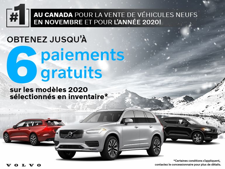 6 paiements gratuits! à Laval Volvo Laval