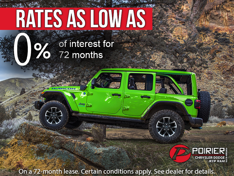 Get lease rates as low as 0% for 72 months!