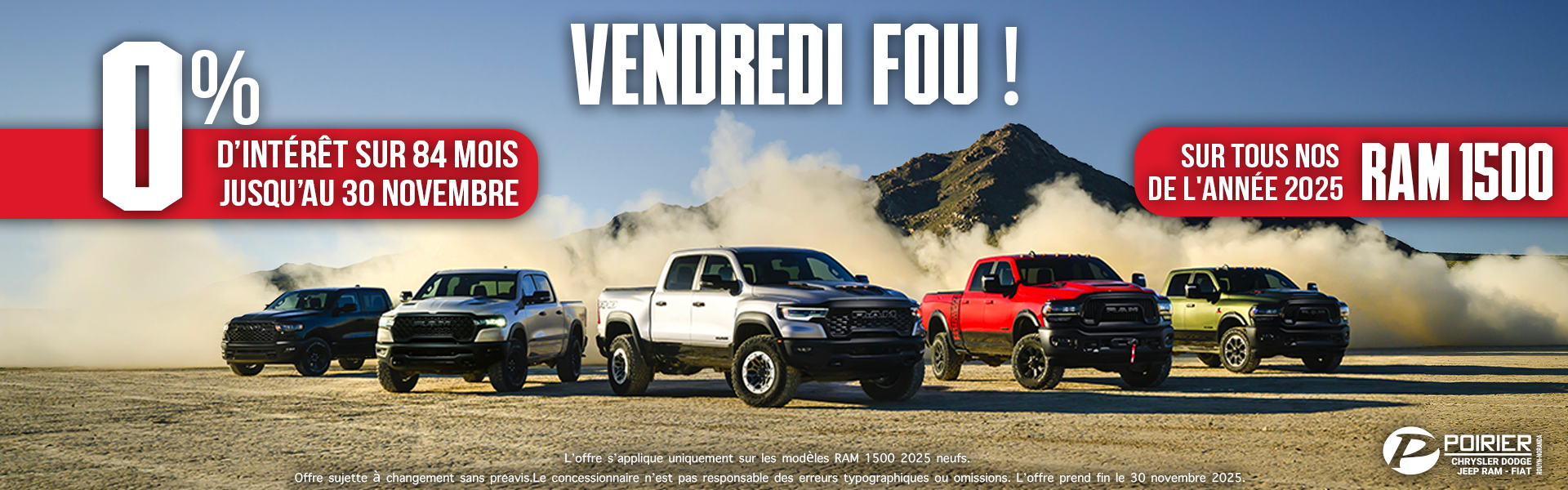 RAM 1500 2025 à 0% sur 84 mois!