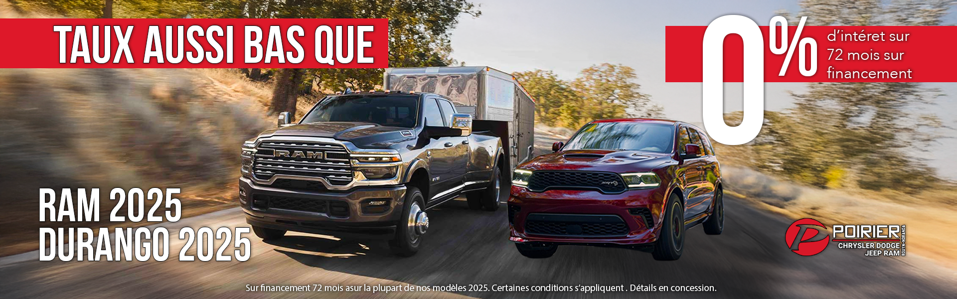 Taux à 0% sur financement 72 mois!