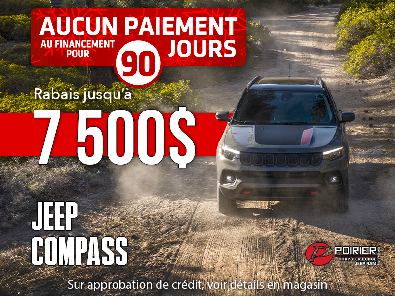 Gros rabais sur nos Jeep Compass!