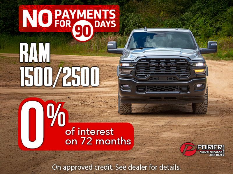 Ram 1500 or Ram 2500? Both with 0% financing for 72 months!