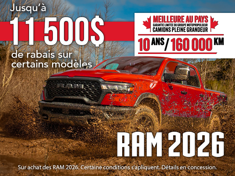 Ram 2026 : La meilleure garantie sur le marché!
