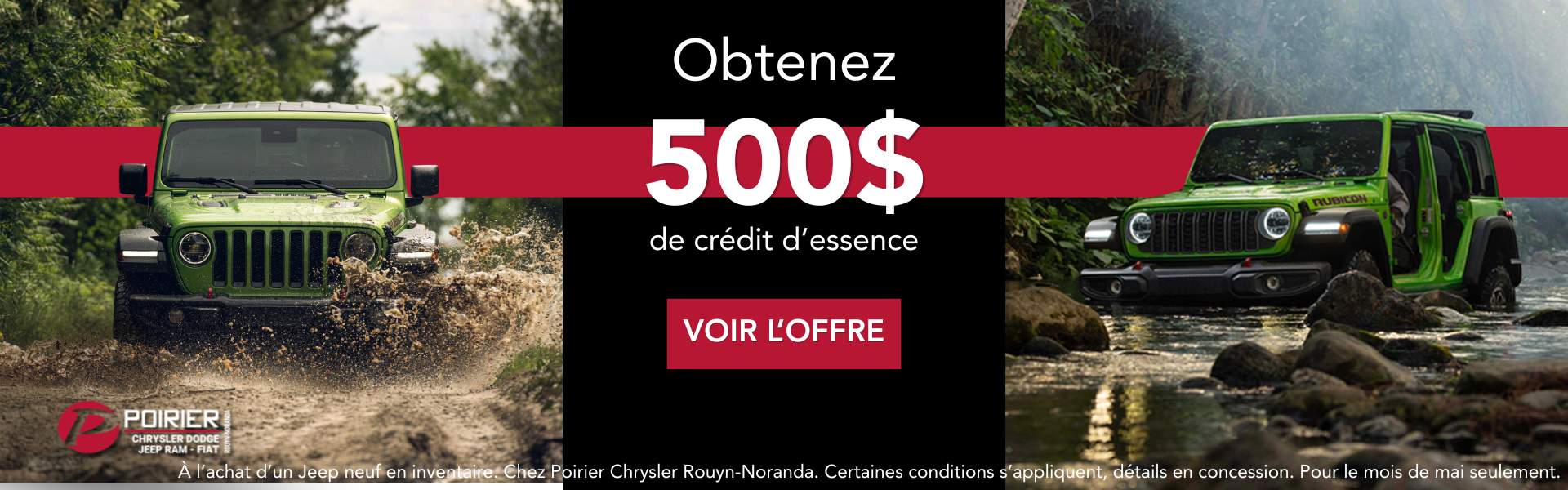Poirier Chrysler paye le premier plein de votre Jeep 2026!