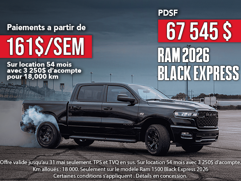 Prix imbattable sur le Ram Black Express 2026