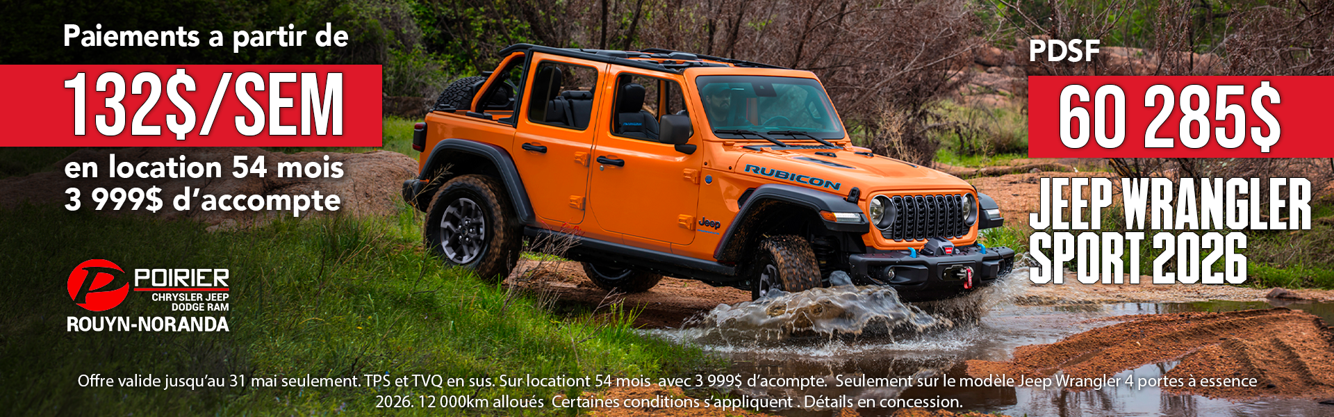 Le Jeep Wrangler Sport est prêt pour cet été!