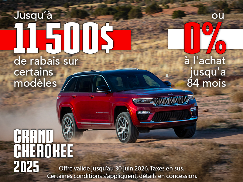 Le luxe et l'aventure à prix réduit : dernier Grand Cherokee 2025 en inventaire!