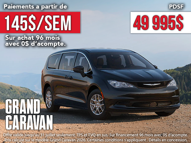 La Chrysler Grand Caravan pour toute la famille