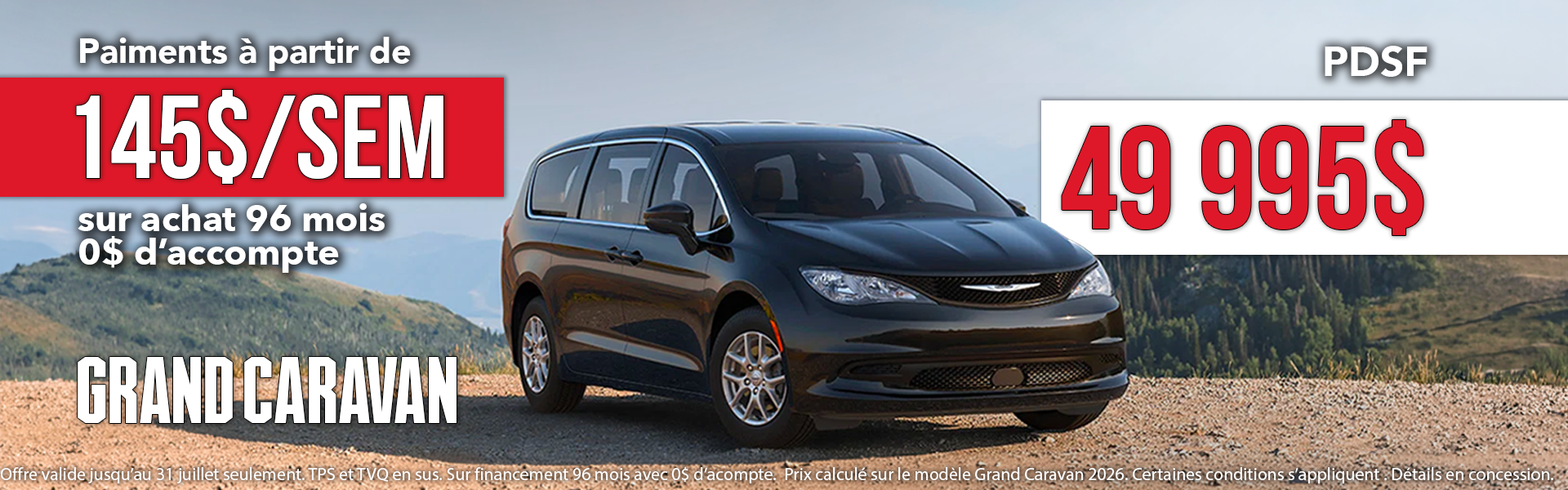 La Chrysler Grand Caravan pour toute la famille