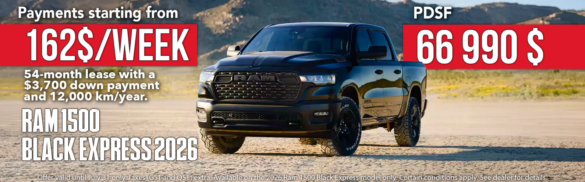 Ram 1500 Black Express 2026 on lease in Rouyn-Noranda