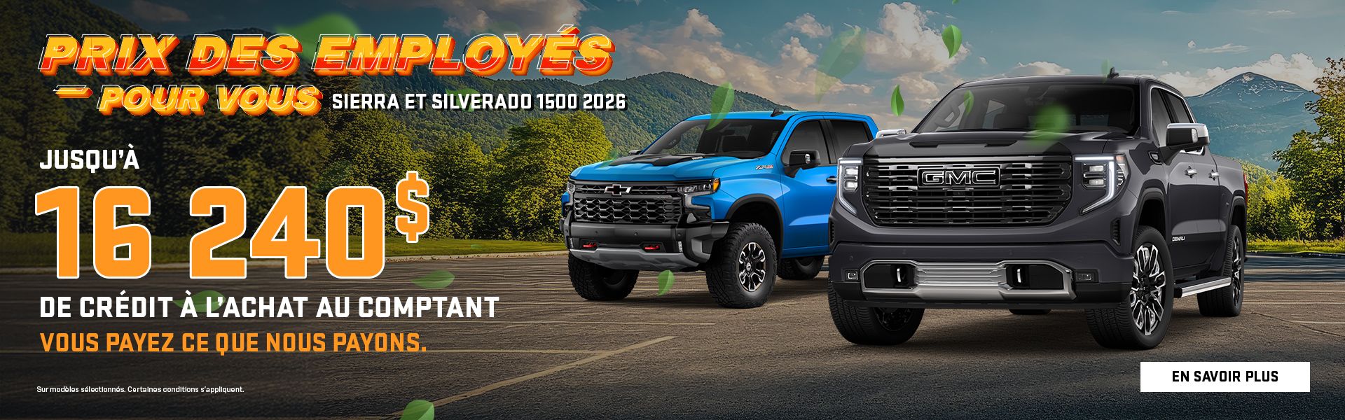Sierra et Silverado 1500 2026