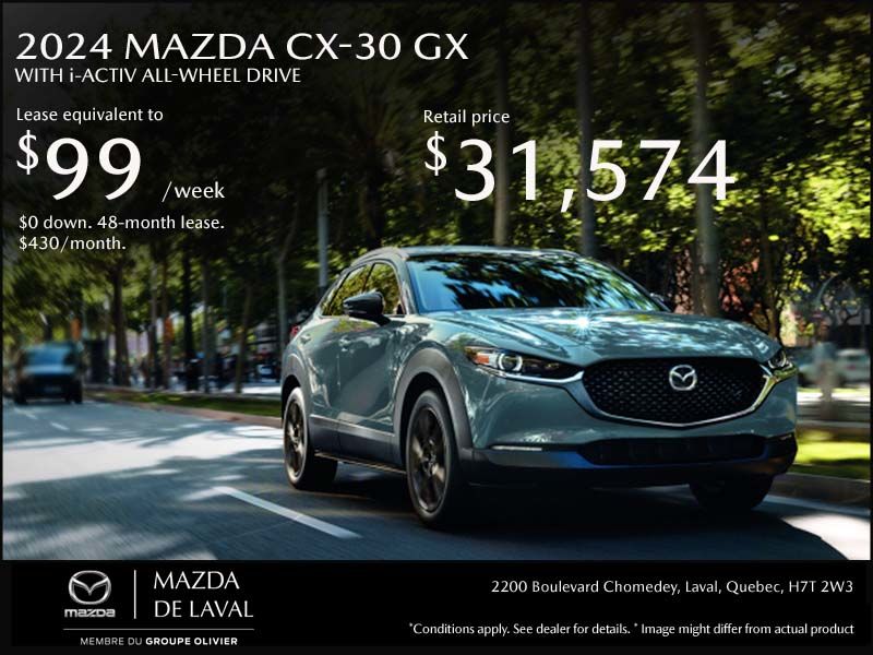 Mazda de Laval Get the 2024 Mazda CX30!