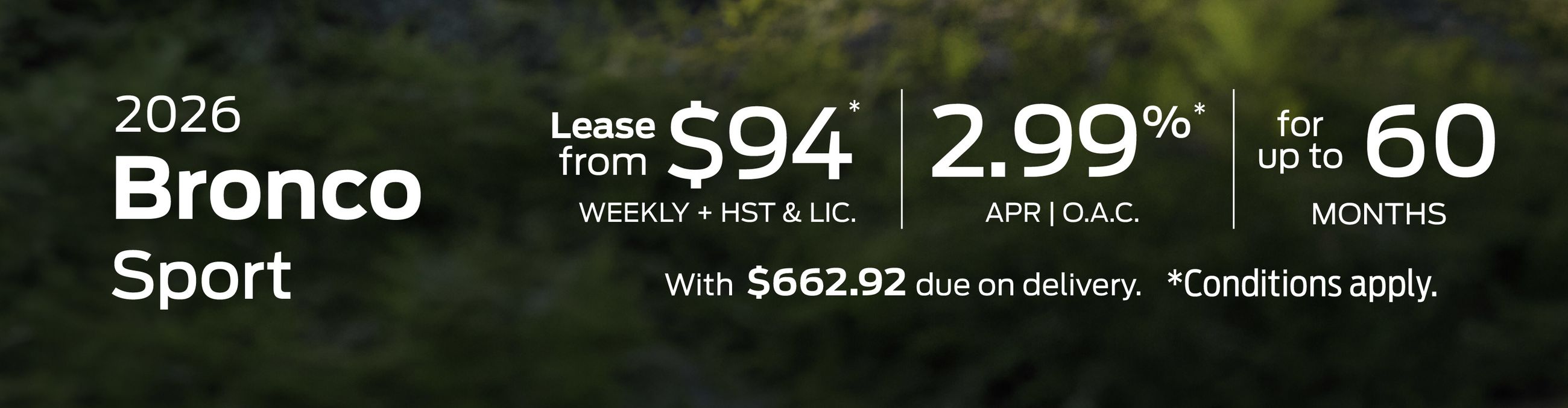 2026 Ford Bronco Sport Special Offer