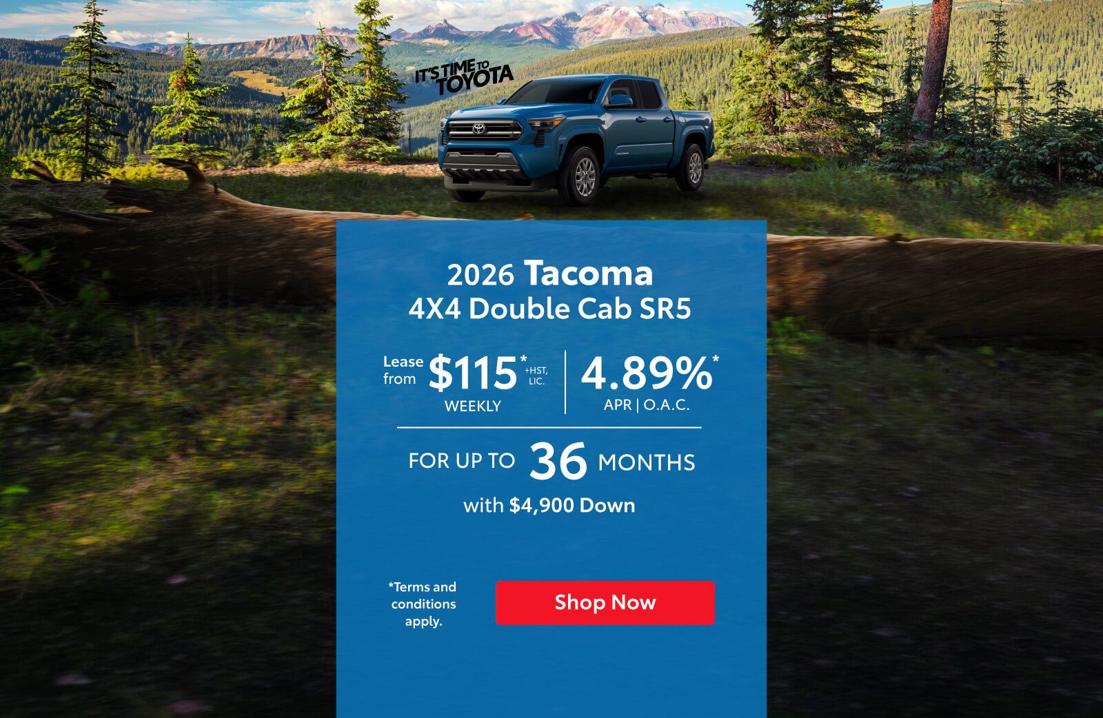 2026 Tacoma Lease Offer - Home Page