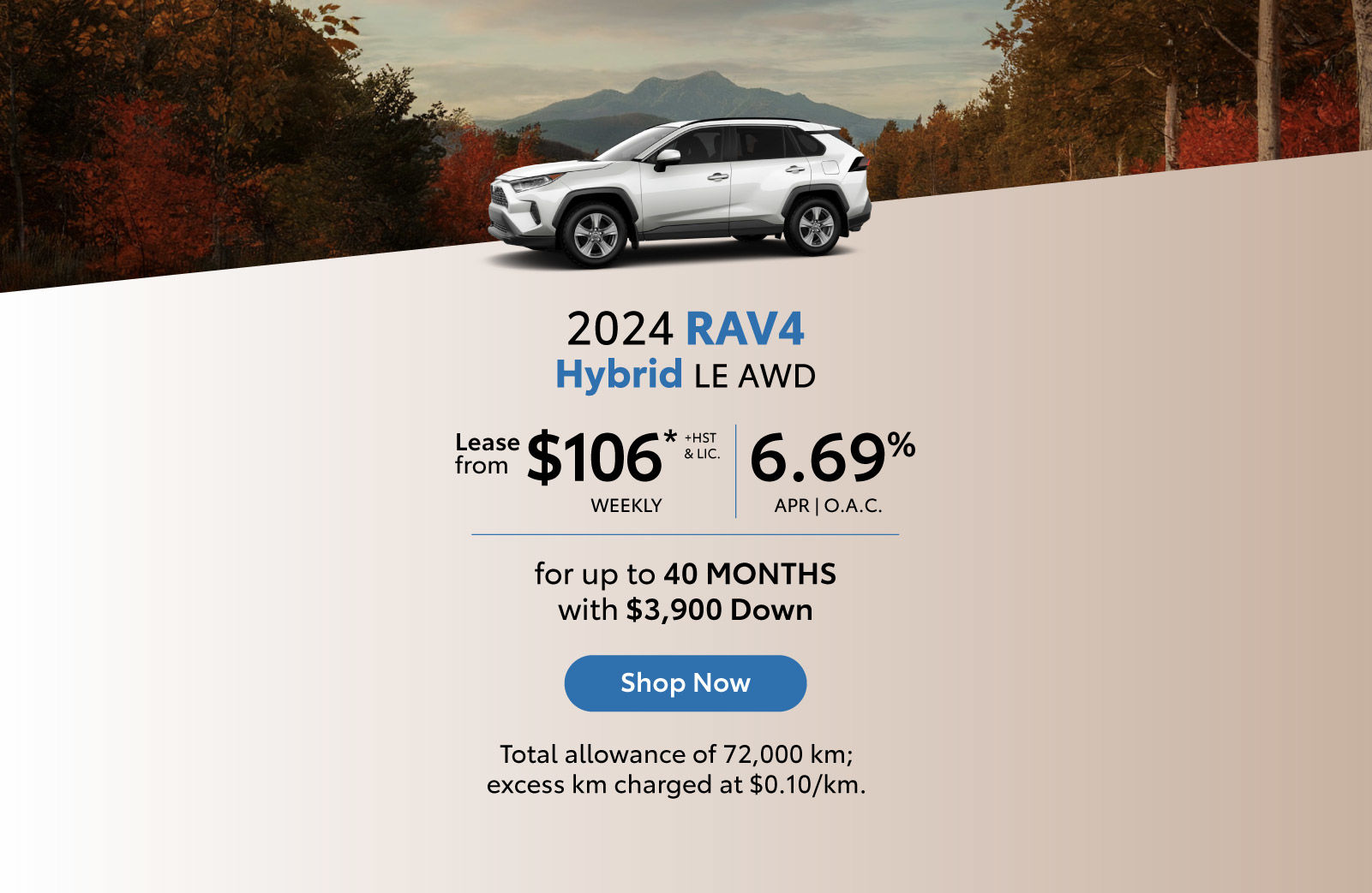 2024 Toyota RAV4 Hybrid Lease Offer - Home Page