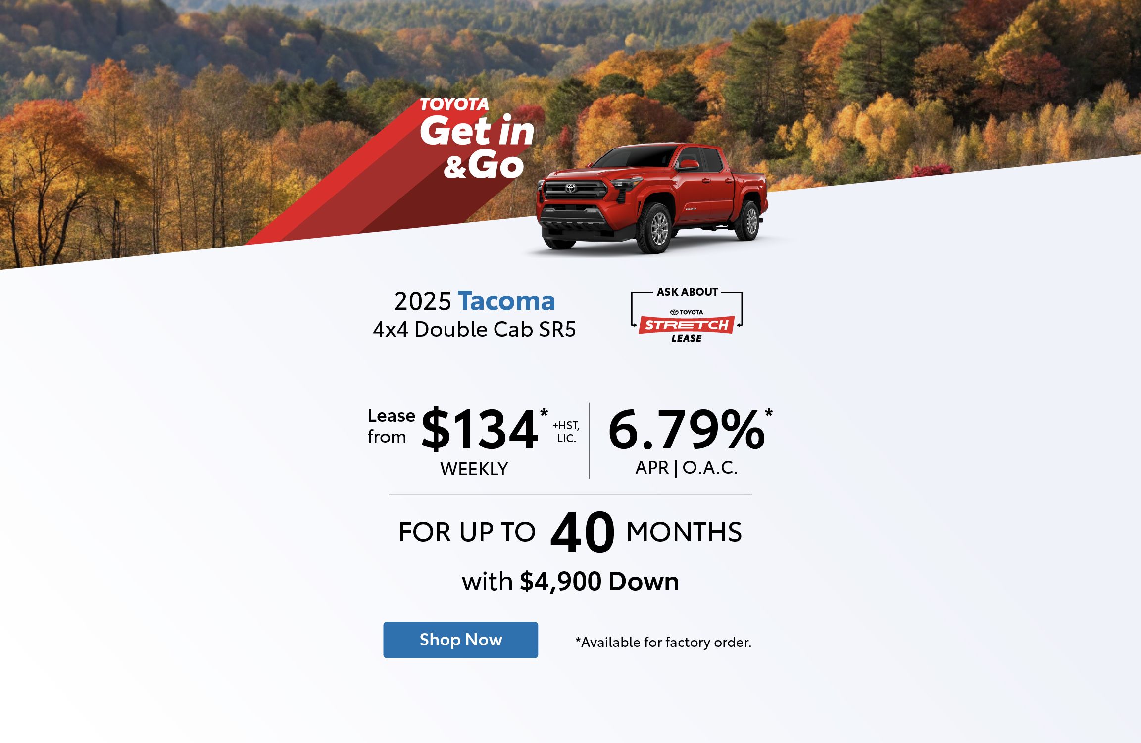 2025 Tacoma Lease Offer - Home Page