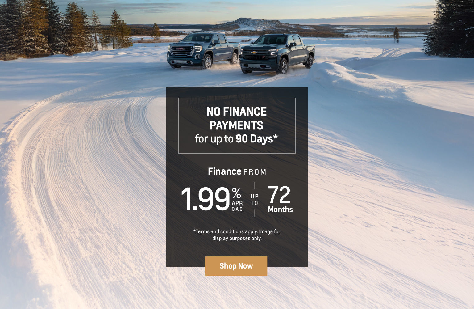 GM Trucks - No Finance Payments For Up to 90 Days