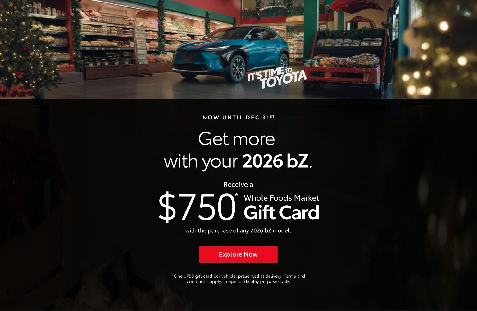 Gift Card with 2026 Toyota bZ - Home page