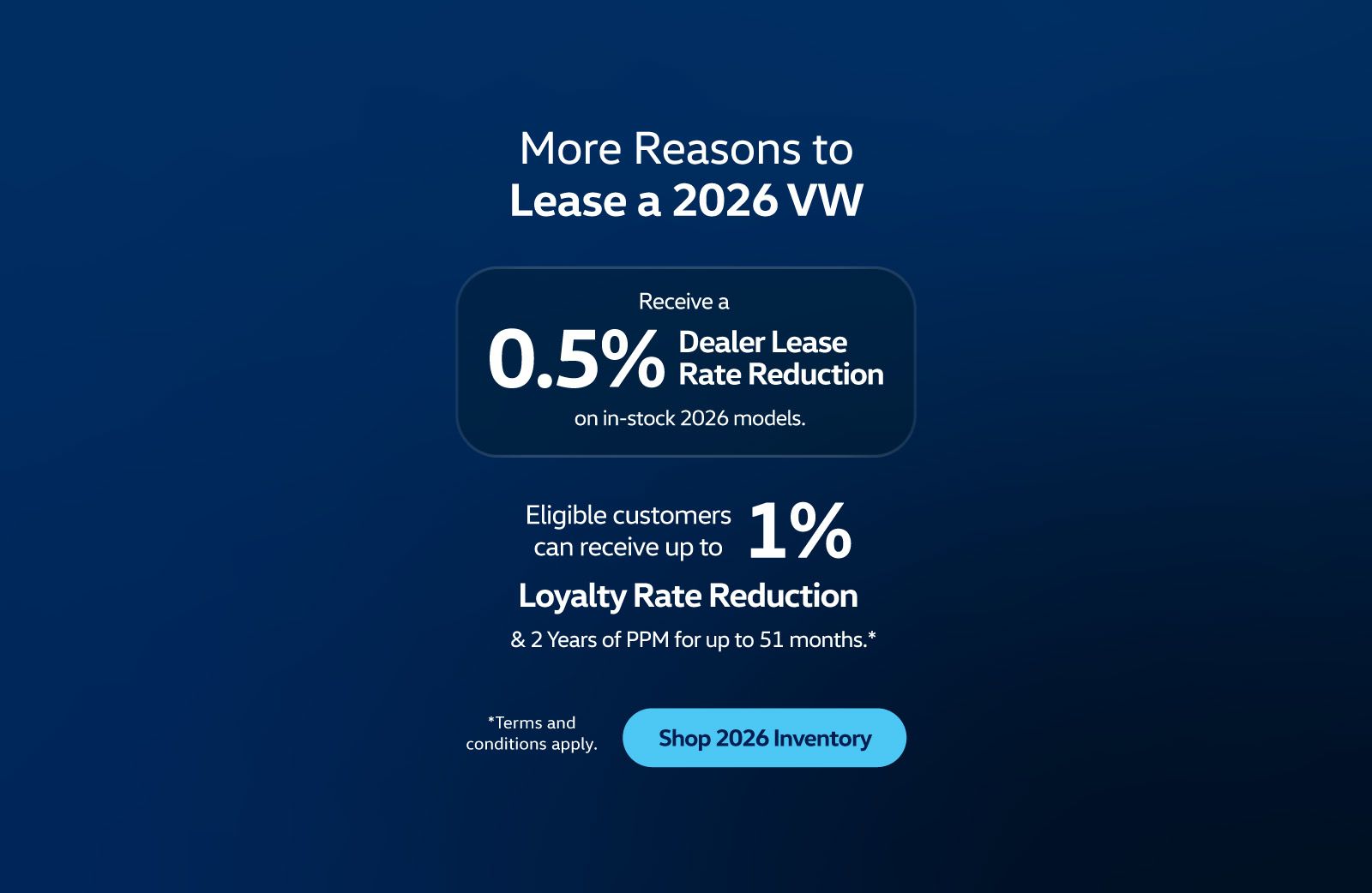 Humberview VW 2026 Models Lease Offer