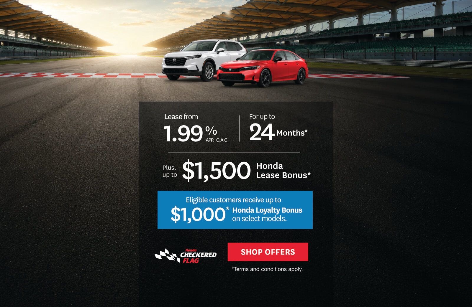 Honda Checkered Flag - Lease offer