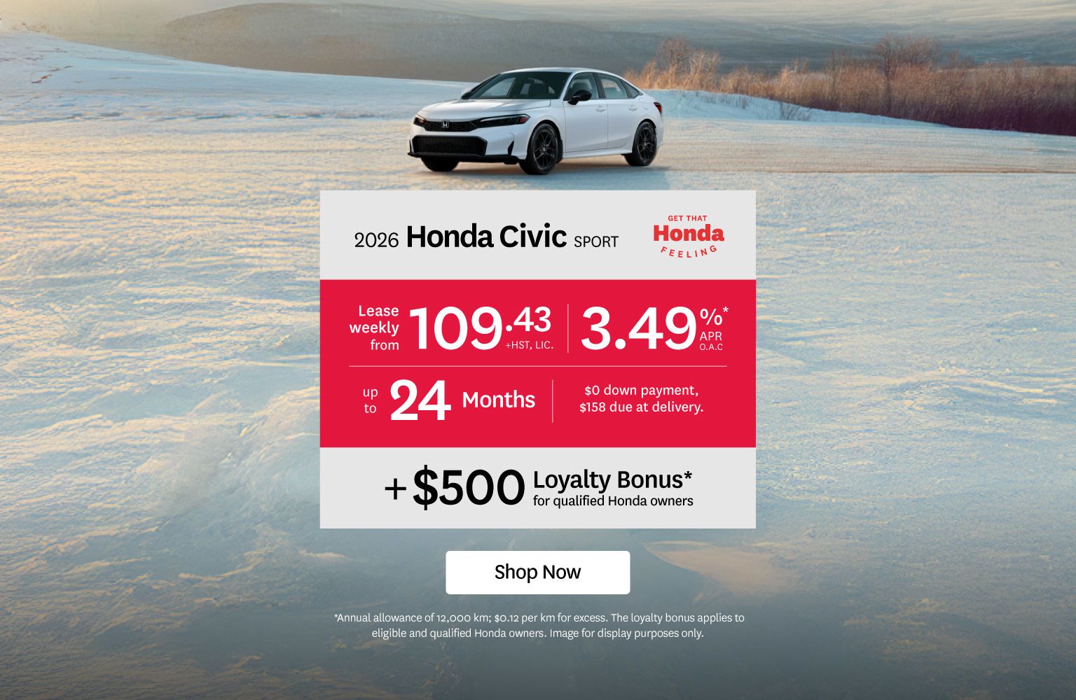2026 Honda Civic promo