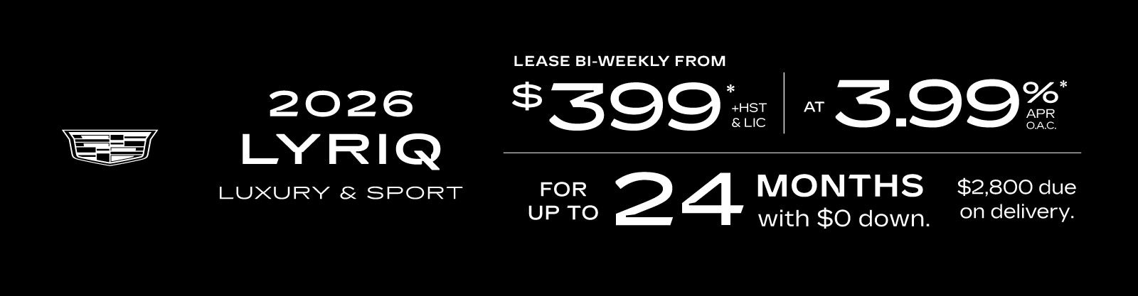 2026 Cadillac LYRIQ - VLP